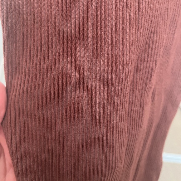 Brown Ribbed Mini Dress - Picture 4 of 5